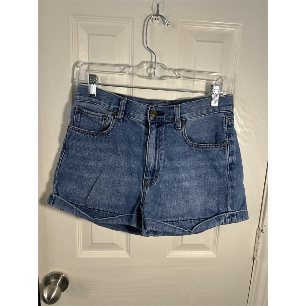 American Eagle‎ Outfitters Mom Short Women's Blue Denim Cut Off Shorts Size 6